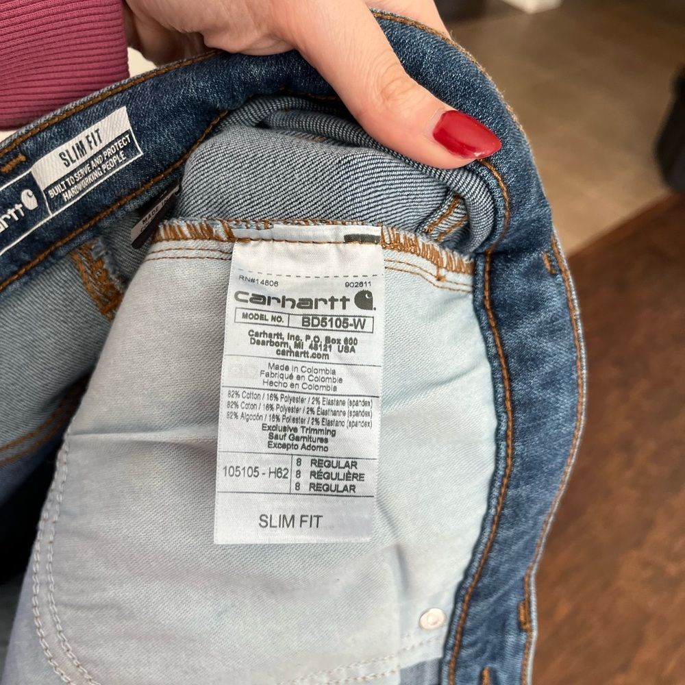 Carhartt Rugged Flex Tapered Jeans High Rise Size 8 Regular Women’s NEW NWT - Picture 8 of 8